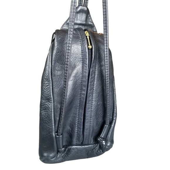 Vintage Bags Vintage Maple Rosemont 8556 Rustic Black Leather Mini